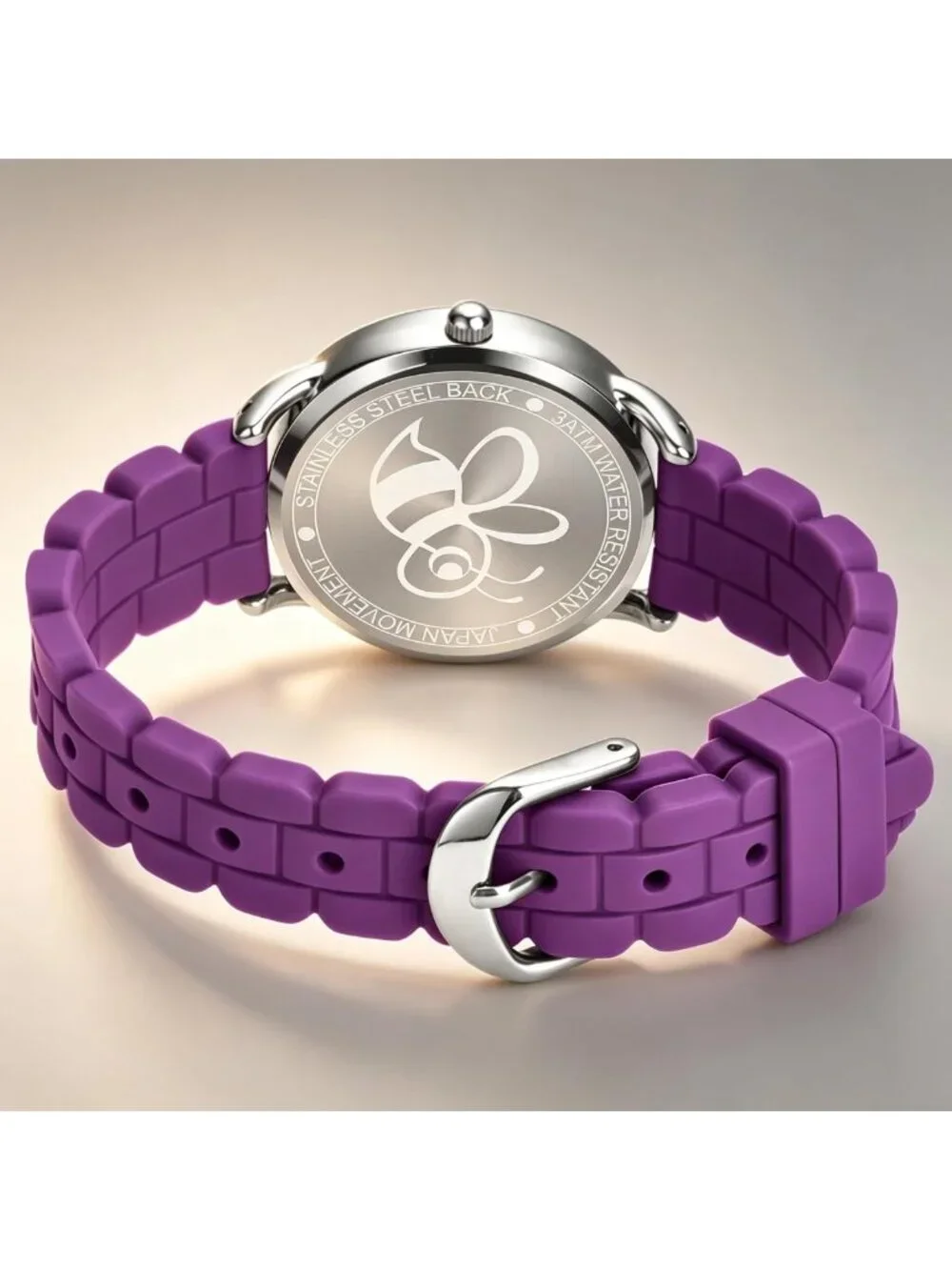 Stylish 35MM Women's Big Face Watch - Easy Reader, Waterproof, Silicone Strap
